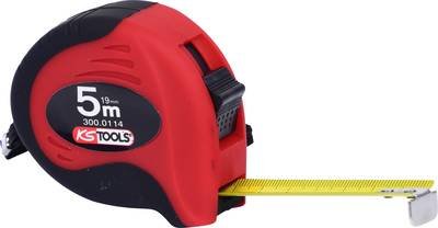 Maßband mit Feststeller schwarz / rot Länge 5 m Bandbreite 19 mm. KS Tools 64163049