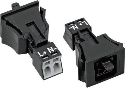 WAGO 890-702 Netz-Steckverbinder WINSTA MINI Buchse, gerade Gesamtpolzahl: 2 16 A Schwarz 1 St.