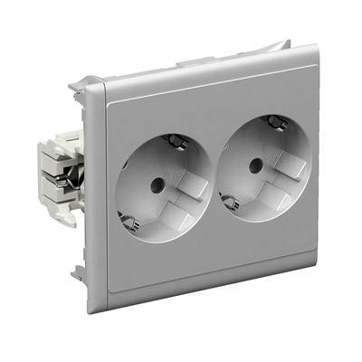 Schneider Electric 5940013 Einbaudose 2fach Steckdose 1 St. Aluminium