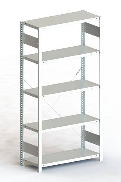 META Regalbau 1590 Fachbodenregal-Grundmodul 330 kg (B x H x T) 1056 x 2000 x 436 mm Stahl verzinkt Verzinkt Metallboden
