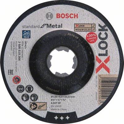 Bosch Accessories 2608619366 X-LOCK Schruppscheibe gekröpft Durchmesser 125 mm Bohrungs-Ø 22.23 mm Metall, Stahl, Eisen