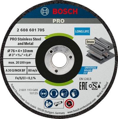Bosch Accessories 2608601705 2608601705 Schruppscheibe gerade Durchmesser 76 mm Bohrungs-Ø 10 mm 2 St.