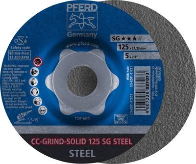 PFERD TOOLS 64185125 Cc-Grind-Solid Sg Steel Schleifscheibe Durchmesser 125 mm 10 St.