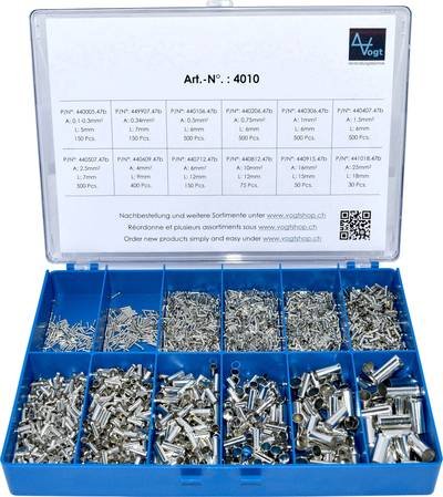 Vogt Verbindungstechnik 4010 Aderendhülsen-Sortiment Unisoliert Silber 3405 St.