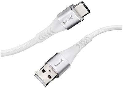 Intenso USB-Kabel USB 2.0 USB-A Stecker, USB-C® Stecker 1.50 m Weiß Stoff-Ummantelung 7901102