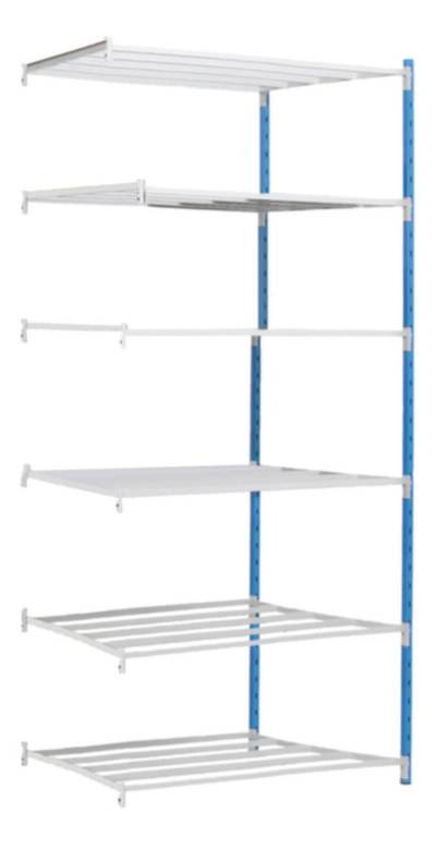 Manorga SA ZC252606NS Fachbodenregal-Anbaumodul 250 kg (B x H x T) 1216 x 2500 x 636 mm Stahl pulverbeschichtet Himmelbl