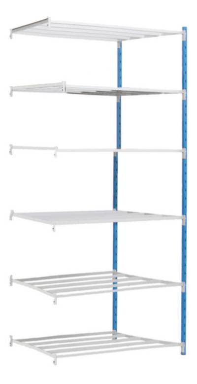 Manorga SA ZC252506NS Fachbodenregal-Anbaumodul 250 kg (B x H x T) 1216 x 2500 x 536 mm Stahl pulverbeschichtet Himmelbl
