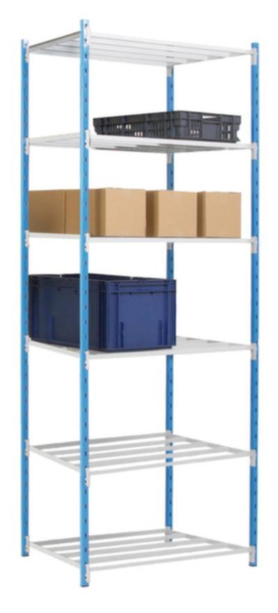 Manorga SA ZC251606ND Fachbodenregal-Grundmodul 230 kg (B x H x T) 916 x 2500 x 636 mm Stahl pulverbeschichtet Himmelbla