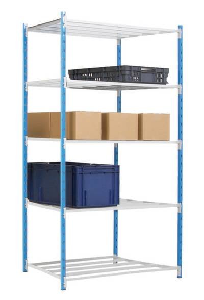 Manorga SA ZC22505ND Fachbodenregal-Grundmodul 250 kg (B x H x T) 1266 x 2000 x 536 mm Stahl pulverbeschichtet Himmelbla