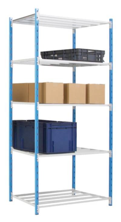 Manorga SA ZC21605ND Fachbodenregal-Grundmodul 230 kg (B x H x T) 916 x 2000 x 636 mm Stahl pulverbeschichtet Himmelblau