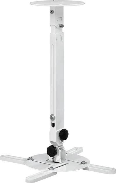 Hama 00220880 Beamer-Deckenhalterung Höhenverstellbar, Schwenkbar, Neigbar Boden-/Deckenabstand (max.): 635 mm Weiß