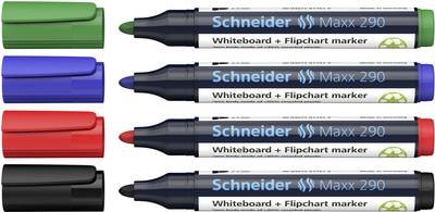 Schneider Schreibgeräte Maxx 290 129094 Whiteboardmarker Schwarz, Rot, Blau, Grün 4 St.
