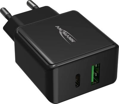 Ansmann HomeCharger HC218PD USB Ladegerät 18 W 1x USB-A, 1x USB-C® USB PD Schwarz Innenbereich