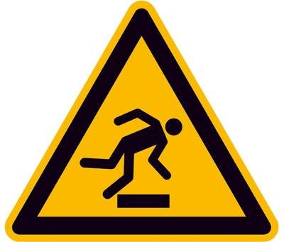 Warnschild,Alu,Warnung vor Hindernissen am Boden,10,0 cm DIN EN ISO 7010 W007 ASR A1.3 W007