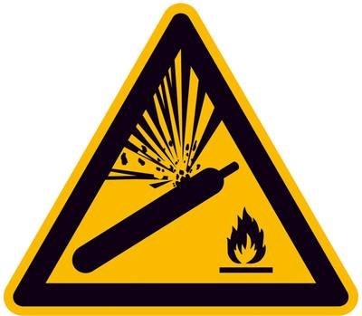 Warnschild Gasflasche Folie selbstklebend 200 mm ISO 7010 1 St.