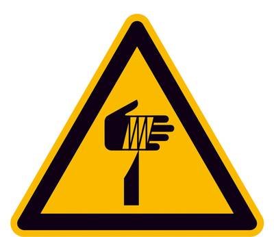 Warnschild,Folie,Warnung vor spitzem Gegenstand,10,0 cm DIN EN ISO 7010 W022