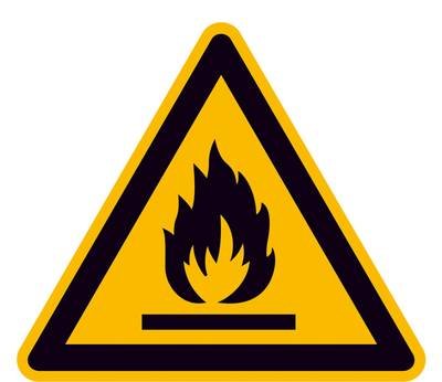 Warnschild Feuergefährliche Stoffe Aluminium 315 mm ISO 7010 1 St.