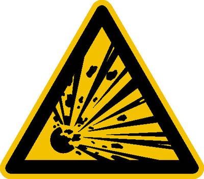 Warnschild Explosionsgefährliche Stoffe Aluminium 315 mm ISO 7010 1 St.