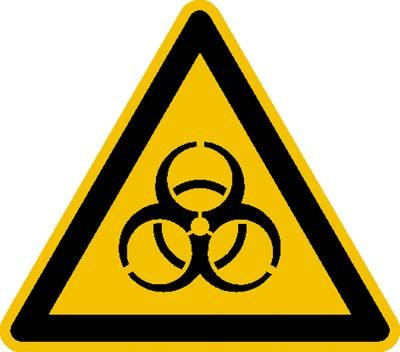 Warnschild Biogefährdung Folie selbstklebend 200 mm ISO 7010 1 St.