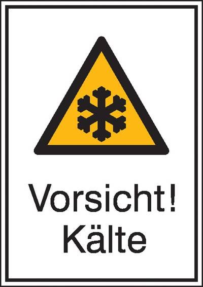 Warn-Kombischild Vorsicht! Kälte Folie selbstklebend (B x H) 131 mm x 185 mm ISO 7010 1 St.
