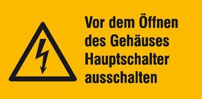 Warn-Kombischild Achtung Folie selbstklebend (B x H) 131 mm x 65 mm ISO 7010 1 St.