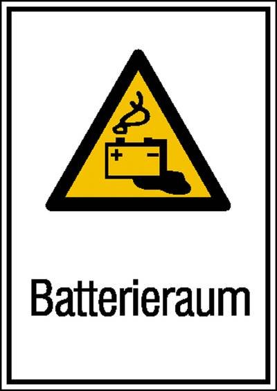 Warn-Kombischild Batterieraum Folie selbstklebend (B x H) 262 mm x 371 mm ISO 7010 1 St.