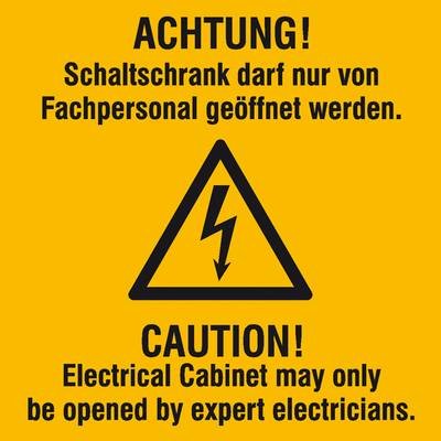 Warn-Kombischild Achtung Folie selbstklebend (B x H) 105 mm x 105 mm ISO 7010 1 St.