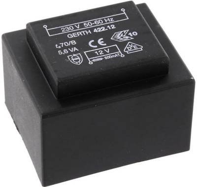 Gerth PTB423602 Printtransformator 1 x 230 V 2 x 18 V/AC 5.60 VA 155 mA