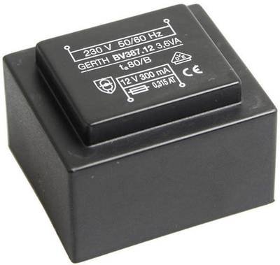 Gerth PTG386002 Printtransformator 1 x 230 V 2 x 30 V/AC 3.60 VA 60 mA