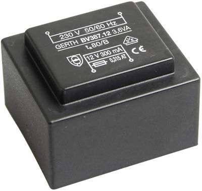 Gerth PTG381501 Printtransformator 1 x 230 V 1 x 15 V/AC 3.60 VA 240 mA