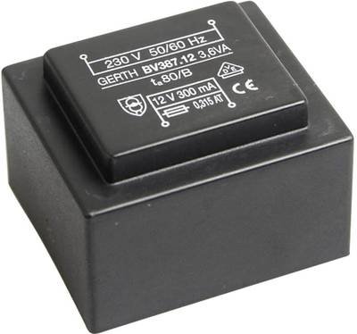 Gerth PTG381202 Printtransformator 1 x 230 V 2 x 6 V/AC 3.60 VA 300 mA