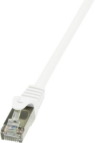 LogiLink CP2101S RJ45 Netzwerkkabel, Patchkabel CAT 6 F/UTP 15.00 m Weiß mit Rastnasenschutz 1 St.
