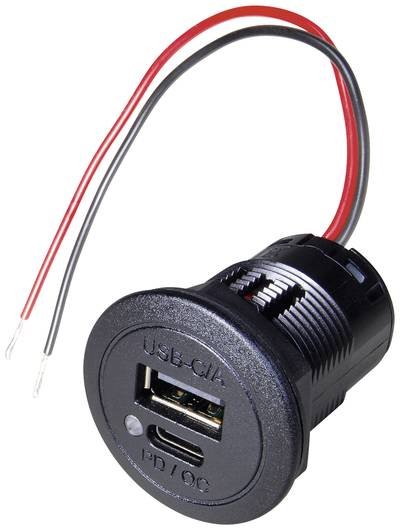 ProCar Power USB-C/A Doppelsteckdose PD/QC 12 V, 24 V