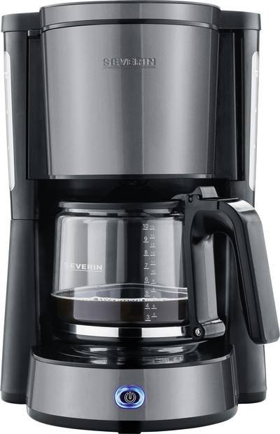 Severin 9572 Kaffeemaschine Anthrazit, Schwarz, Edelstahl Fassungsvermögen Tassen=10 Glaskanne