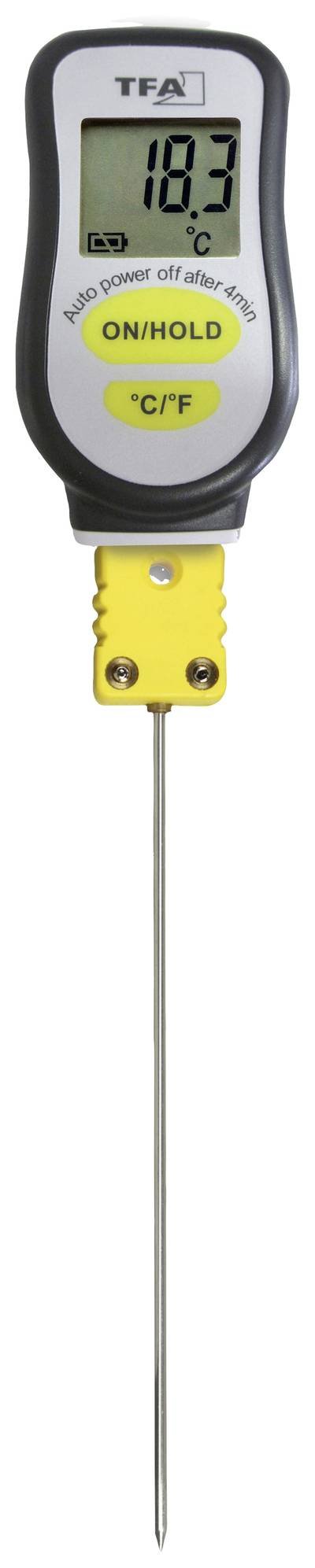 TFA Dostmann Einstichthermometer Messbereich Temperatur -20 bis 300 °C Fühler-Typ K sekundenschnell, mit starrem Fühler