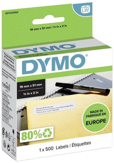 DYMO Etiketten Rolle 11355 S0722550 19 x 51 mm Papier Weiß 500 St. Wiederablösbar Universal-Etiketten