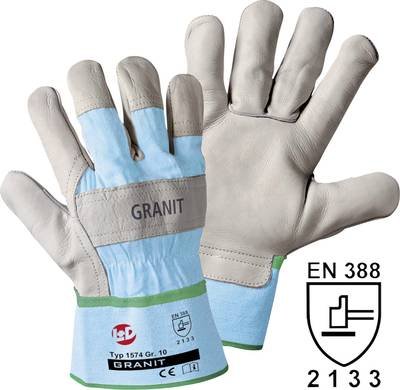 Leipold Doehle 1574 Granit Rindnarbenleder Arbeitshandschuh Größe (Handschuhe): 8, M EN 388:2016 CAT II 1 Paar