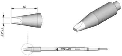 JBC Tools C245407 Lötspitze Meißelform, gerade Spitzen-Größe 1.0 mm Spitzen-Länge 10 mm Inhalt 1 St.