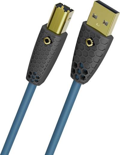 Oehlbach USB-Kabel USB-B Stecker, USB-A Stecker 1 m Petrolblau doppelt geschirmt, vergoldete Steckkontakte D1C9570