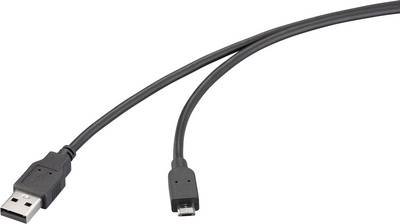 Renkforce USB-Kabel USB 2.0 USB-A Stecker, USB-Micro-B Stecker 2.00 m Schwarz RF-6830432