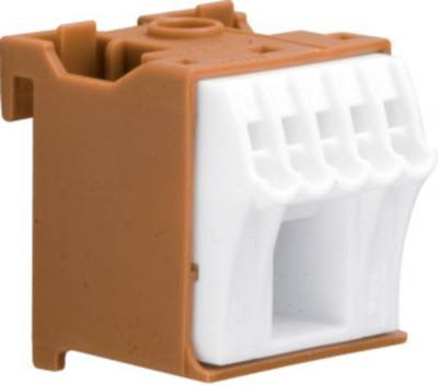 Hager KN06P Klemmblock Braun, Weiß 6polig 63 A 230 V