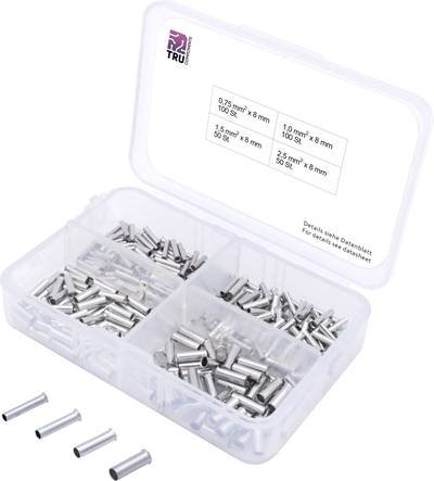 TRU COMPONENTS T1903C022 Aderendhülsen-Sortiment 0.75 mm², 1 mm², 1.5 mm², 2.5 mm² Unisoliert Silber 300 St.