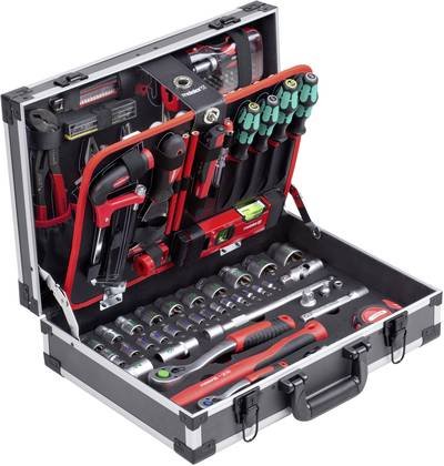 Meister Werkzeuge WU8973750 Universal Werkzeugkoffer bestückt 131teilig (L x B x H) 460 x 320 x 140 mm