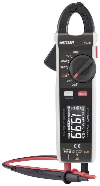 VOLTCRAFT VC-331 SE Stromzange CAT II 600 V, CAT III 300 V Anzeige (Counts): 2000