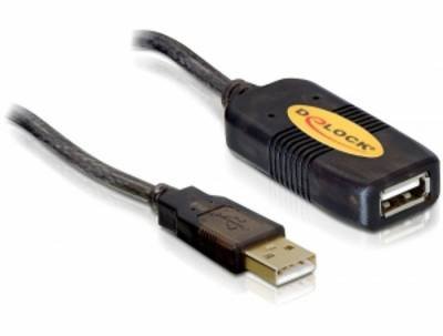 Delock USB-Kabel USB 2.0 USB-A Stecker, USB-A Buchse 10.00 m Schwarz 82446