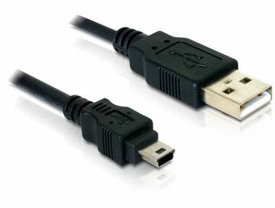 Delock USB-Kabel USB 2.0 USB-A Stecker, USB-Mini-B Stecker 1.50 m Schwarz 82252
