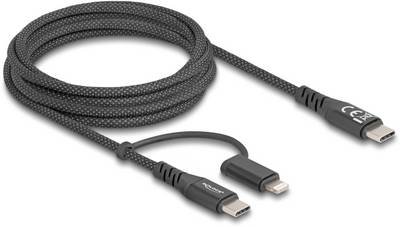 Delock USB-C® Kabel USB-C® Stecker, USB-C® Stecker, Apple Lightning Stecker 2.00 m Schwarz 81171