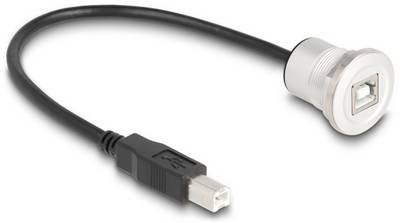 Delock USB-Kabel USB 2.0 USB-B Stecker, USB-B Buchse 0.30 m Schwarz, Silber 88182