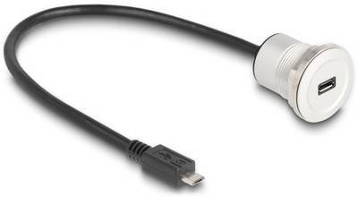 Delock USB-Kabel USB 2.0 USB-B Stecker, USB-B Buchse 0.30 m Schwarz, Silber 88184