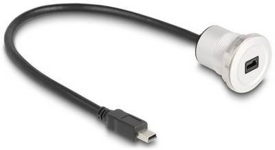 Delock USB-Kabel USB 2.0 USB-Mini-B Stecker, USB-Mini-B Buchse 0.30 m Schwarz, Silber 88186